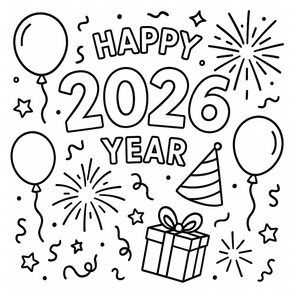 coloriage bonne année 