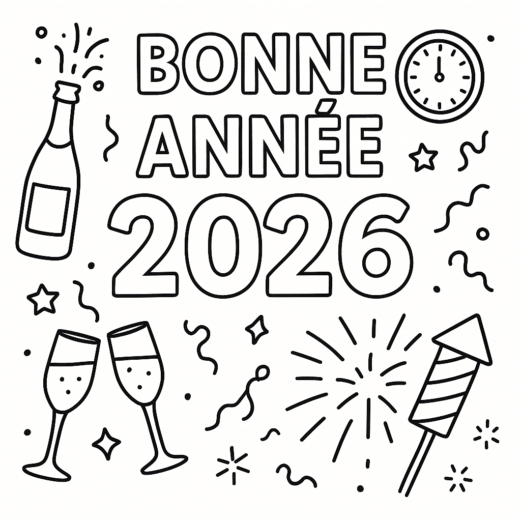 coloriage bonne année 