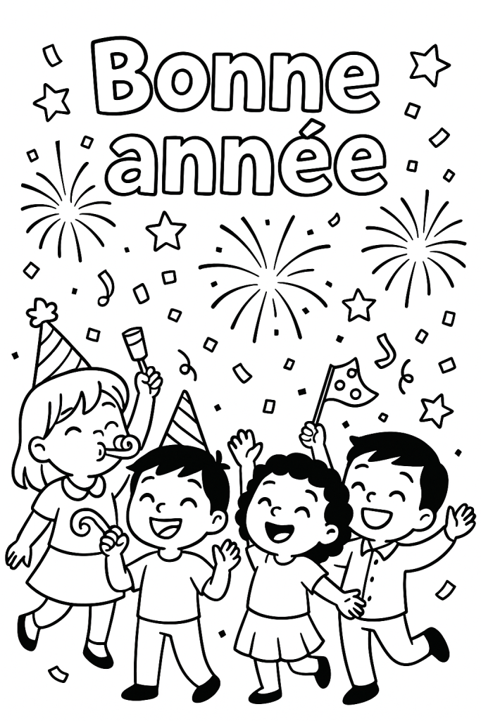 coloriage nouvelle année 