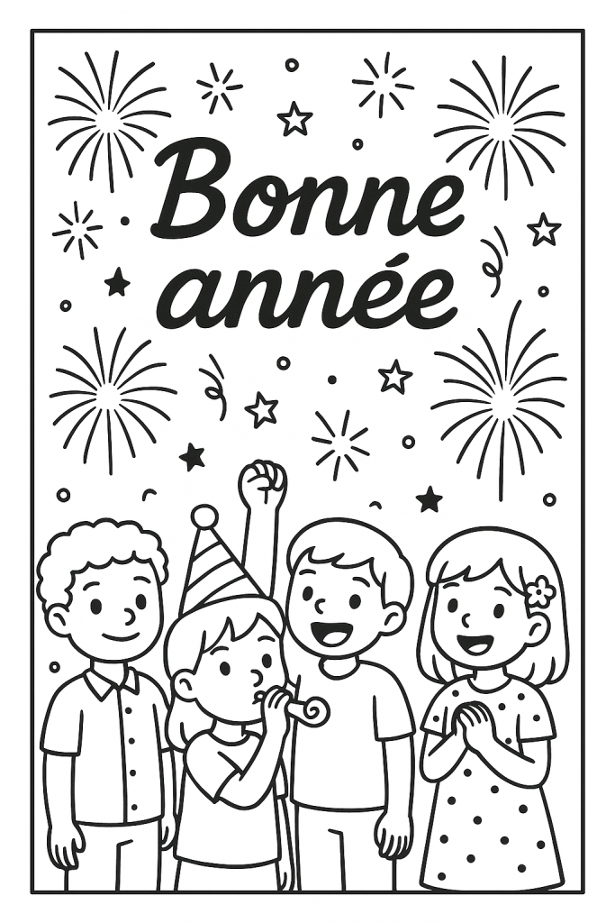 coloriage bonne année 
