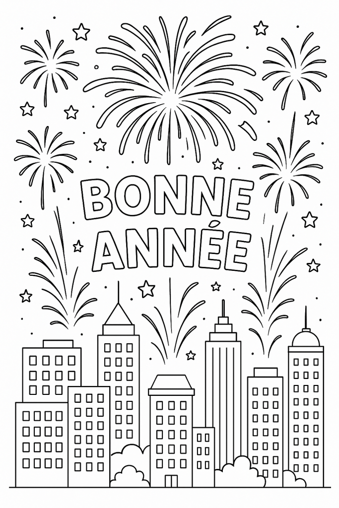 coloriage bonne année 