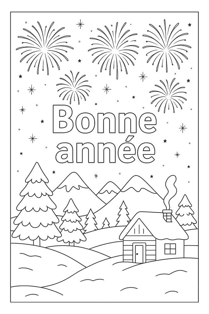 coloriage bonne année 