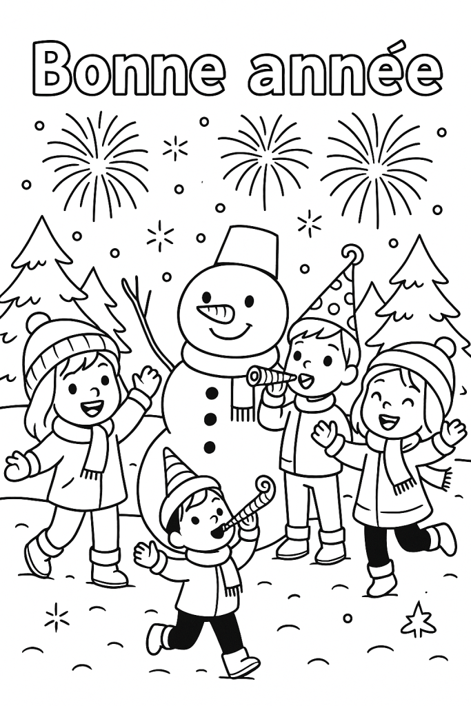 coloriage nouvelle année 