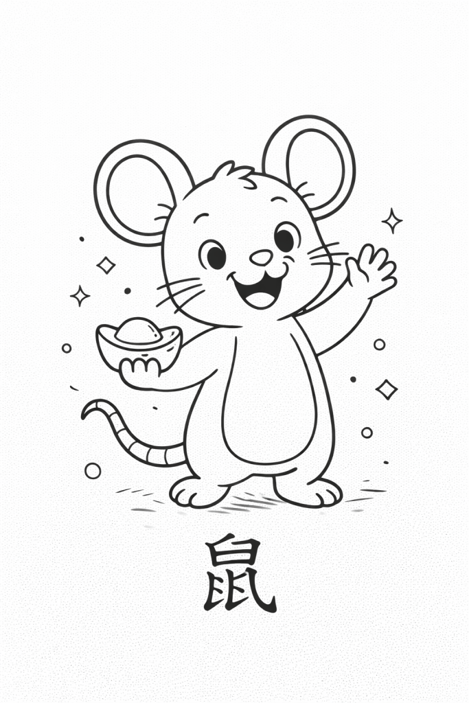 coloriage nouvel an chinois