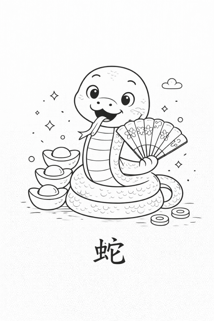 coloriage nouvel an chinois