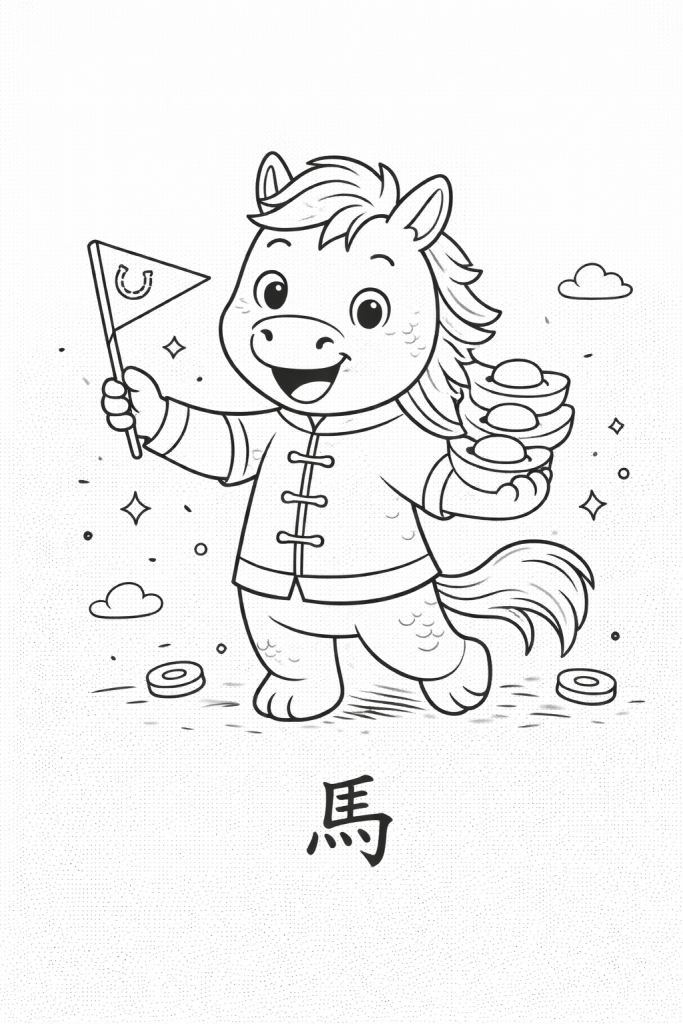 coloriage nouvel an chinois