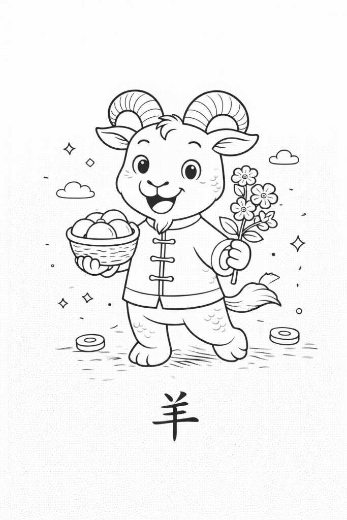 coloriage nouvel an chinois