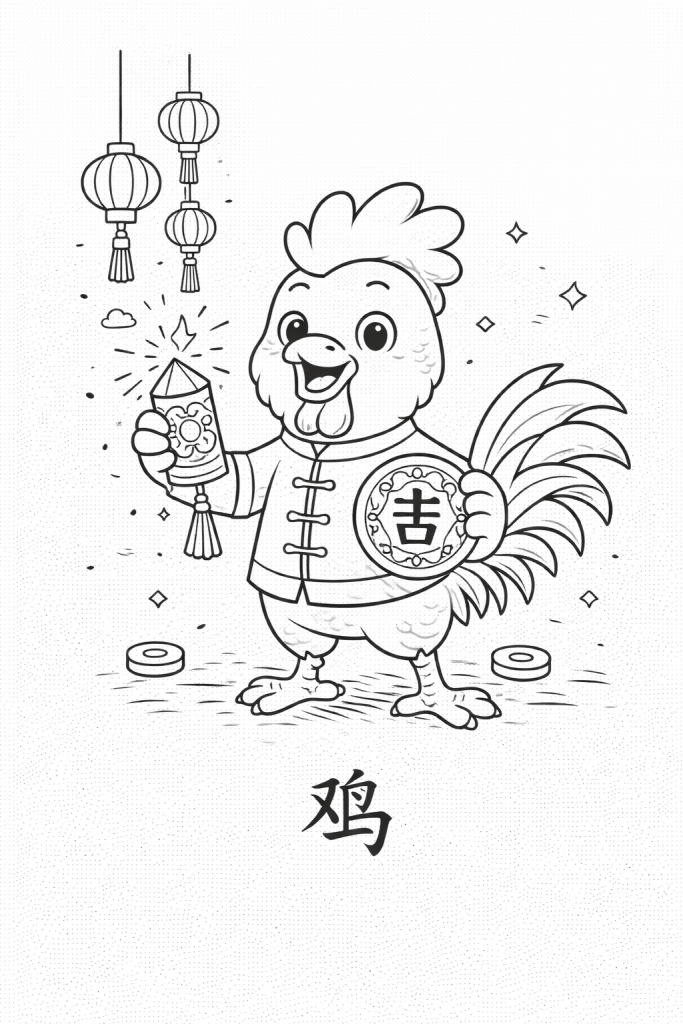 coloriage nouvel an chinois