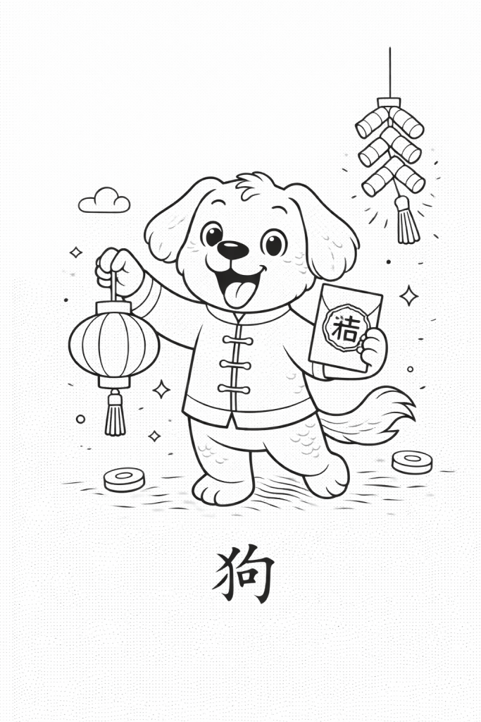 coloriage nouvel an chinois