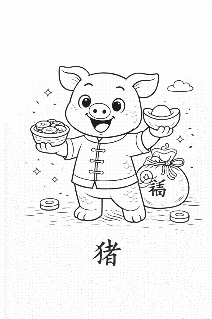 coloriage nouvel an chinois