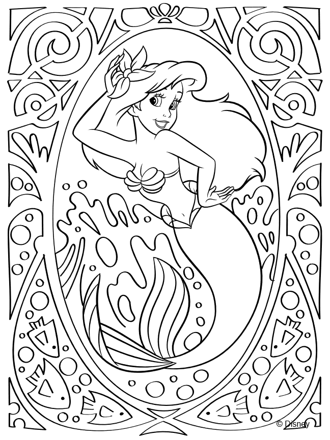 coloriage Ariel petite sirène