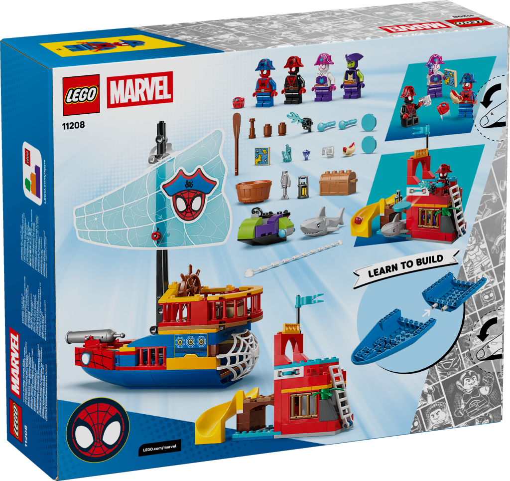 boîte LEGO ǀ Marvel 11208 Spidey et ses Amis Extraordinaires Le Bateau Pirate de l’Équipe Spidey