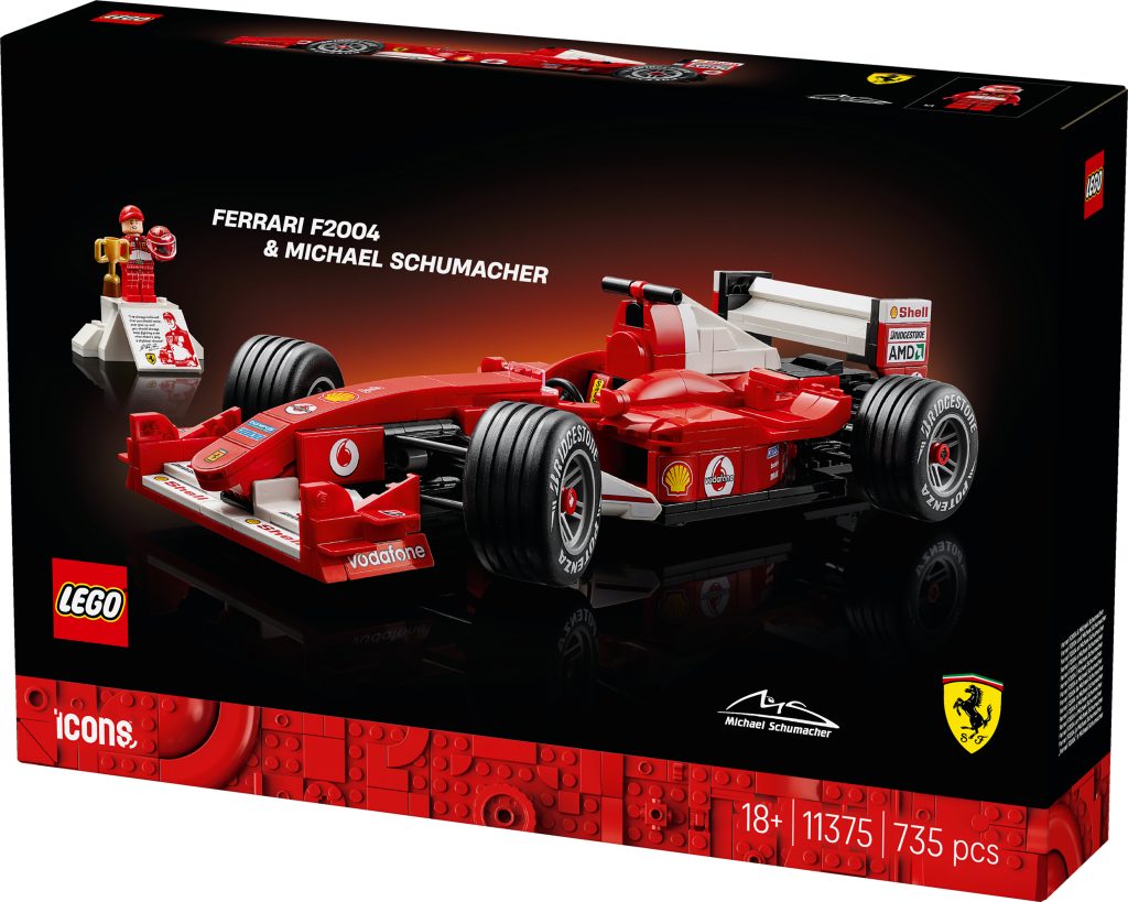 boîte LEGO Icons 11375 Ferrari F2004 et Michael Schumacher