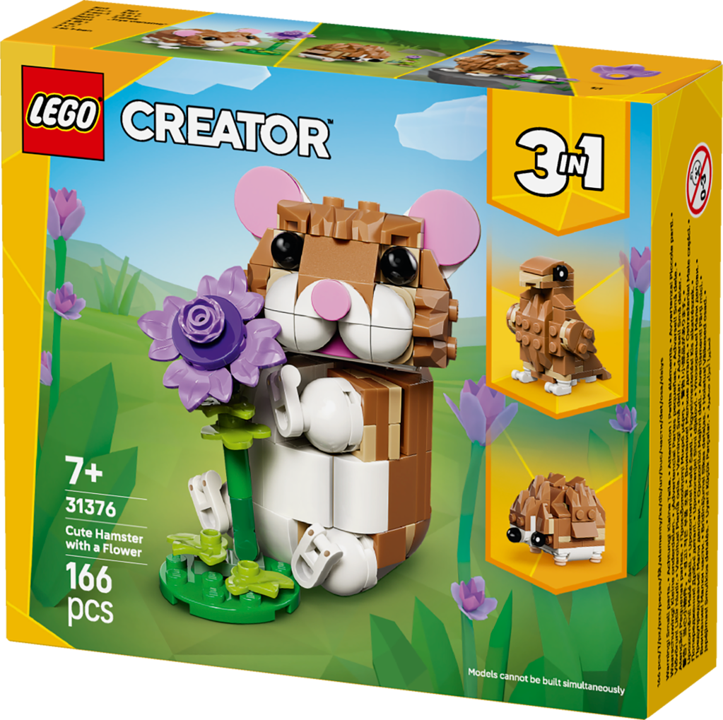boîte LEGO Creator 3-en-1 31376 L’Adorable Hamster et la Fleur