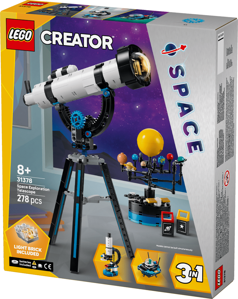 boîte LEGO Creator 3-en-1 31378 Le Télescope d’Exploration Spatiale