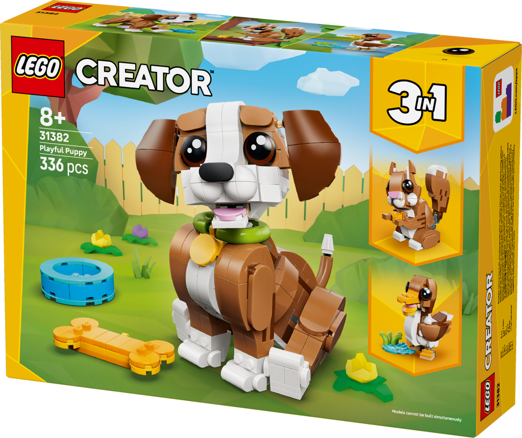boîte LEGO Creator 3-en-1 31382 Les Adorables Animaux : le Chiot Joueur