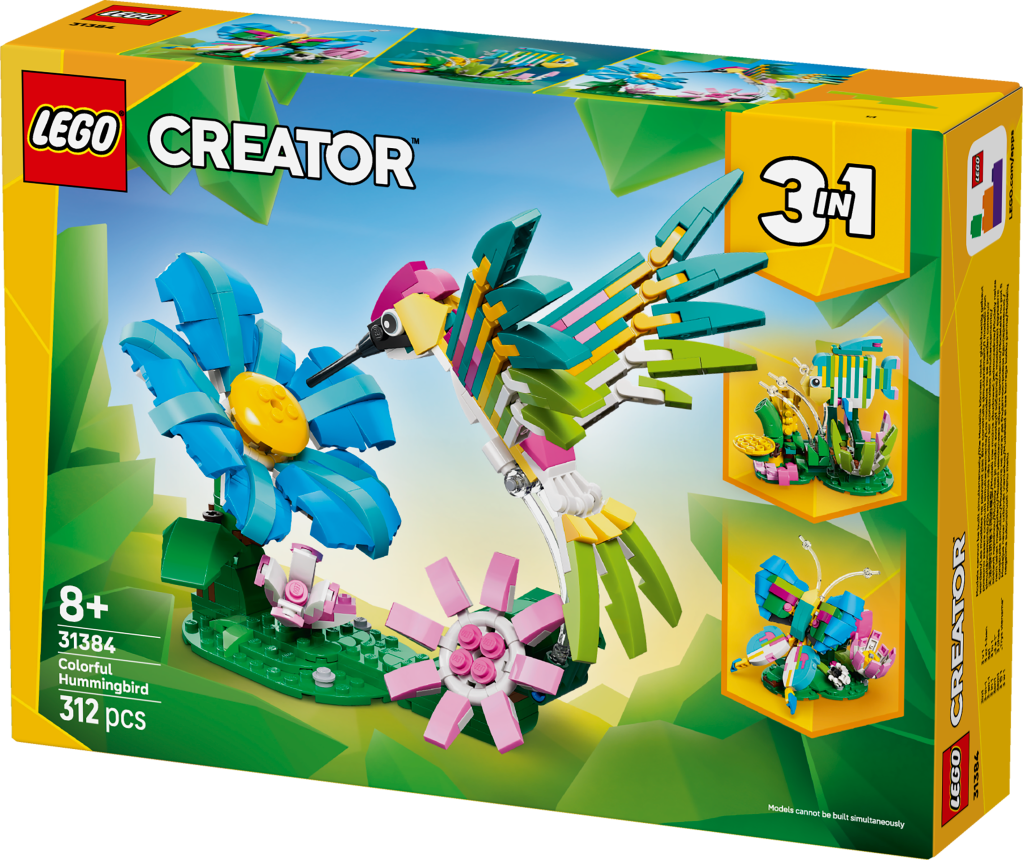 boîte LEGO Creator 3-en-1 31384 Animaux Sauvages : le Colibri Coloré