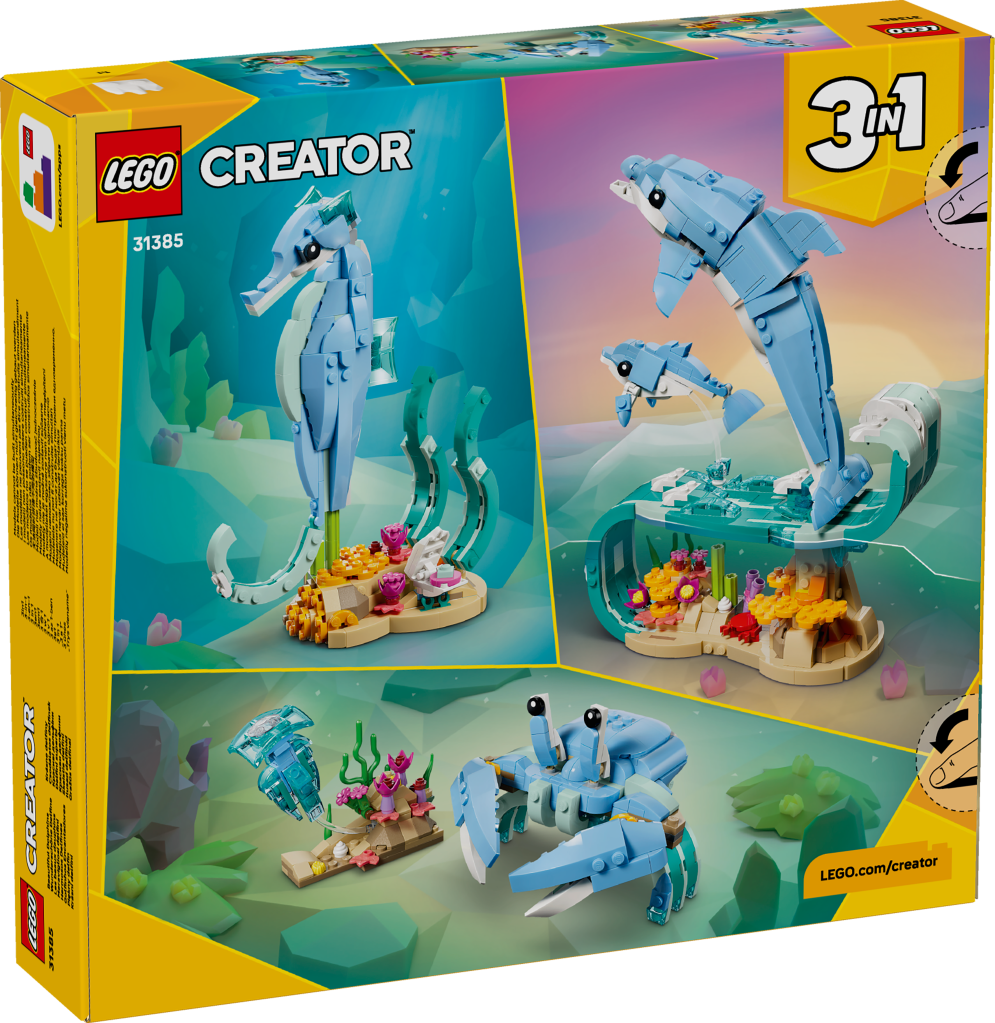 boîte LEGO Creator 3-en-1 31385 Animaux Marins : les Beaux Dauphins