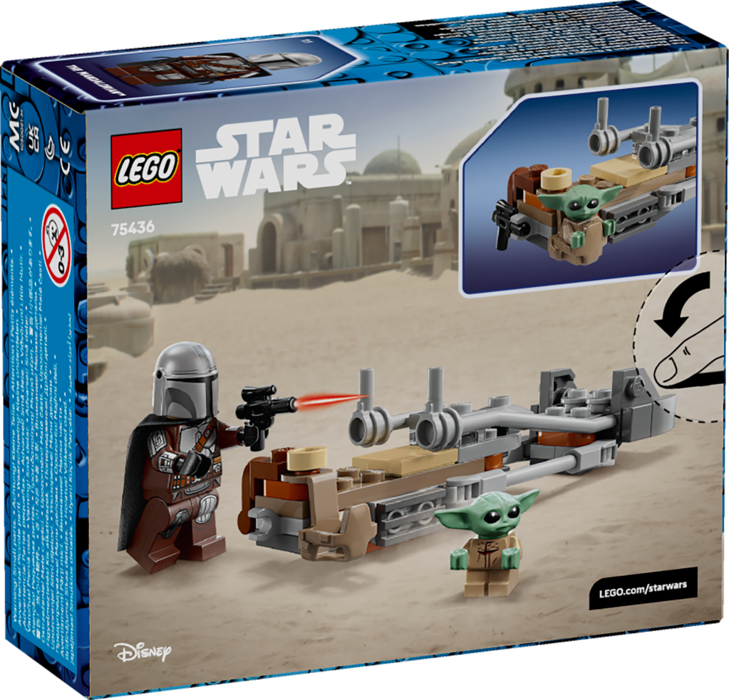 boîte LEGO Star Wars 75436 – Le Speeder Bike du Mandalorien et Grogu