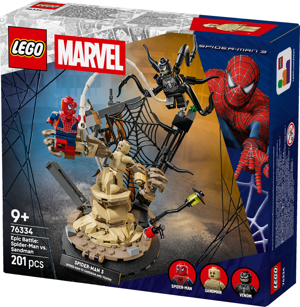 boîte LEGO ǀ Marvel 76334 Le Combat Légendaire entre Spider-Man et Sandman