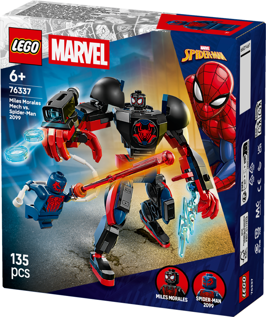 boîte LEGO ǀ Marvel 76337 Le Robot de Miles Morales contre Spider-Man 2099