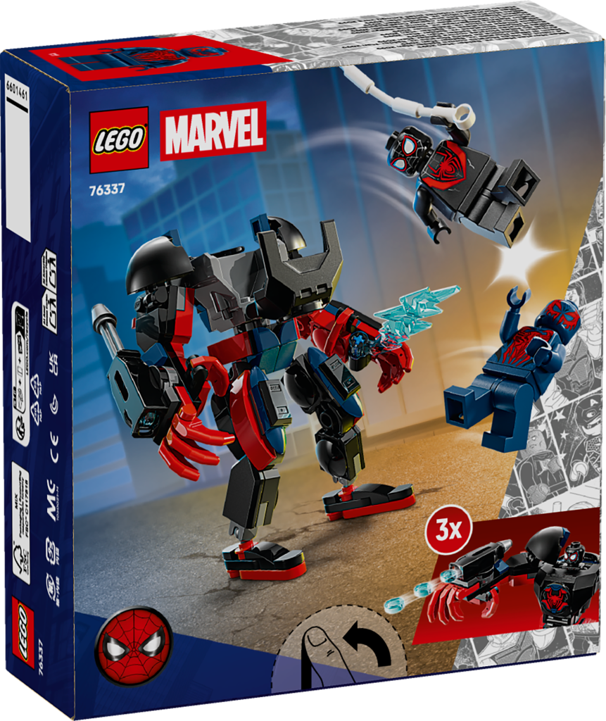 boîte LEGO ǀ Marvel 76337 Le Robot de Miles Morales contre Spider-Man 2099