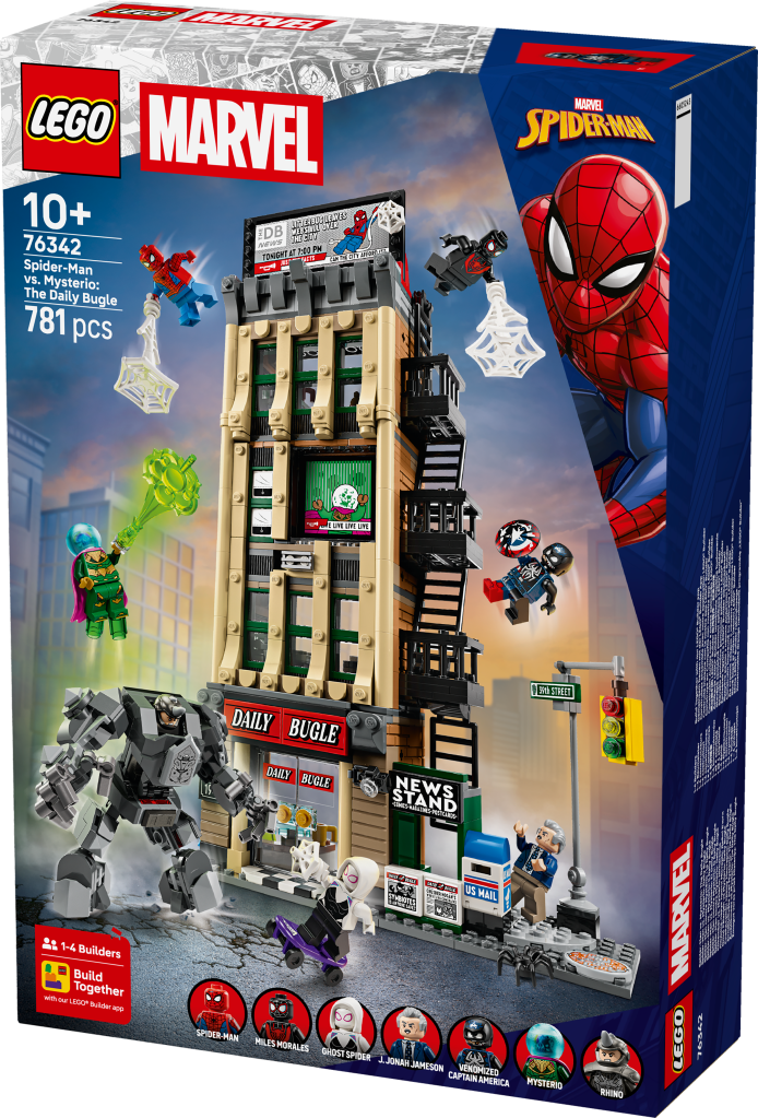 boîte LEGO ǀ Marvel 76342 Spider-Man contre Mystério : le Daily Bugle