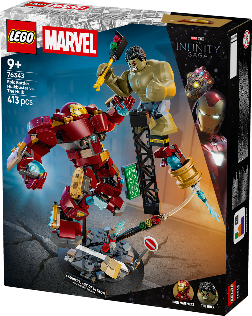 boîte LEGO ǀ Marvel 76343 Le Combat Légendaire entre Hulkbuster et Hulk