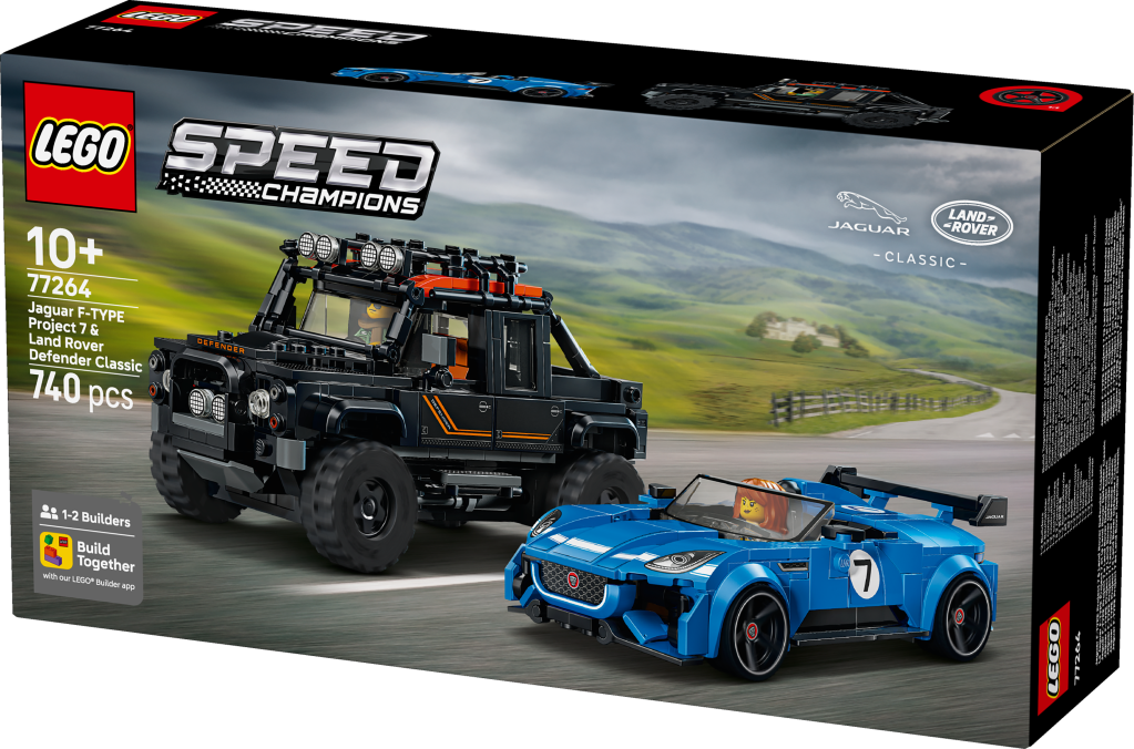 boîte LEGO Speed Champions 77264 La Jaguar Project 7 et le Land Rover Defender