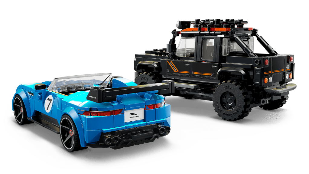 détails LEGO Speed Champions 77264 La Jaguar Project 7 et le Land Rover Defender