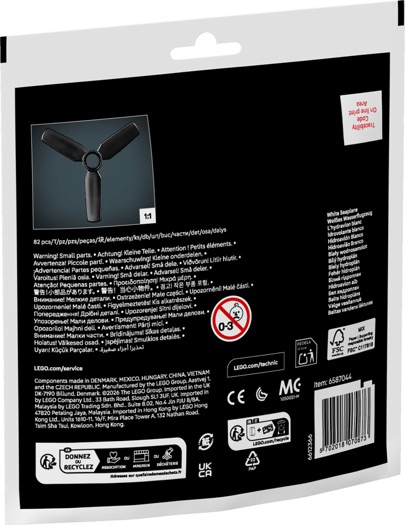 boîte LEGO Technic 30736 L’hydravion blanc