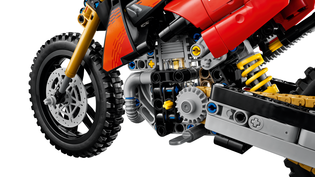 détails LEGO Technic 42238 La Moto Ducati Desmo450 MX Factory