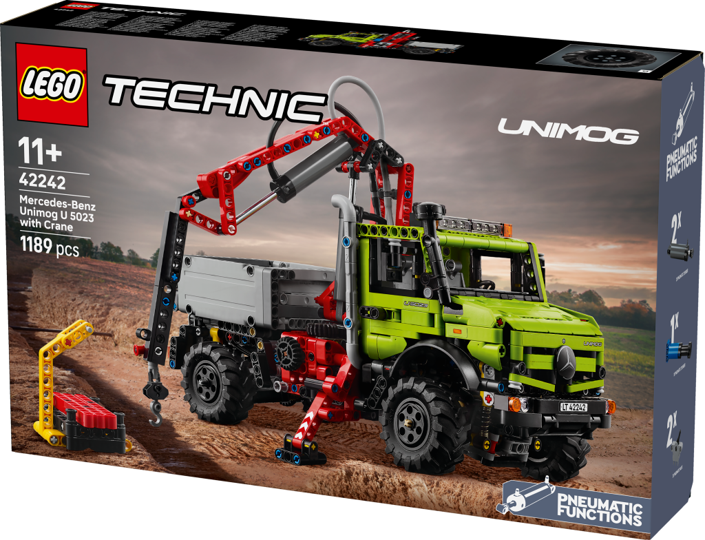 boîte LEGO Technic 42242 Mercedes-Benz Unimog U 5023 avec Grue