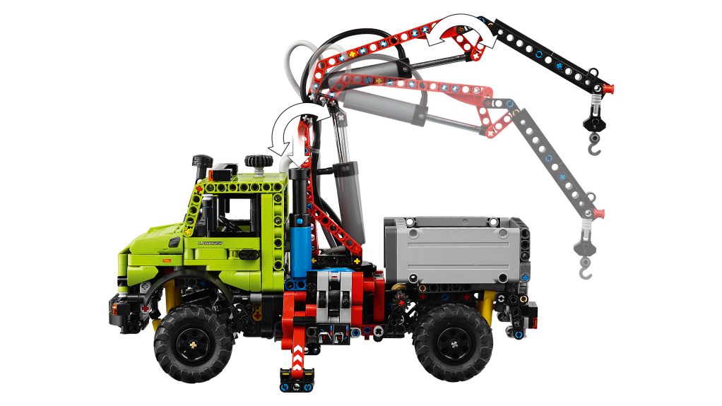 détails LEGO Technic 42242 Mercedes-Benz Unimog U 5023 avec Grue