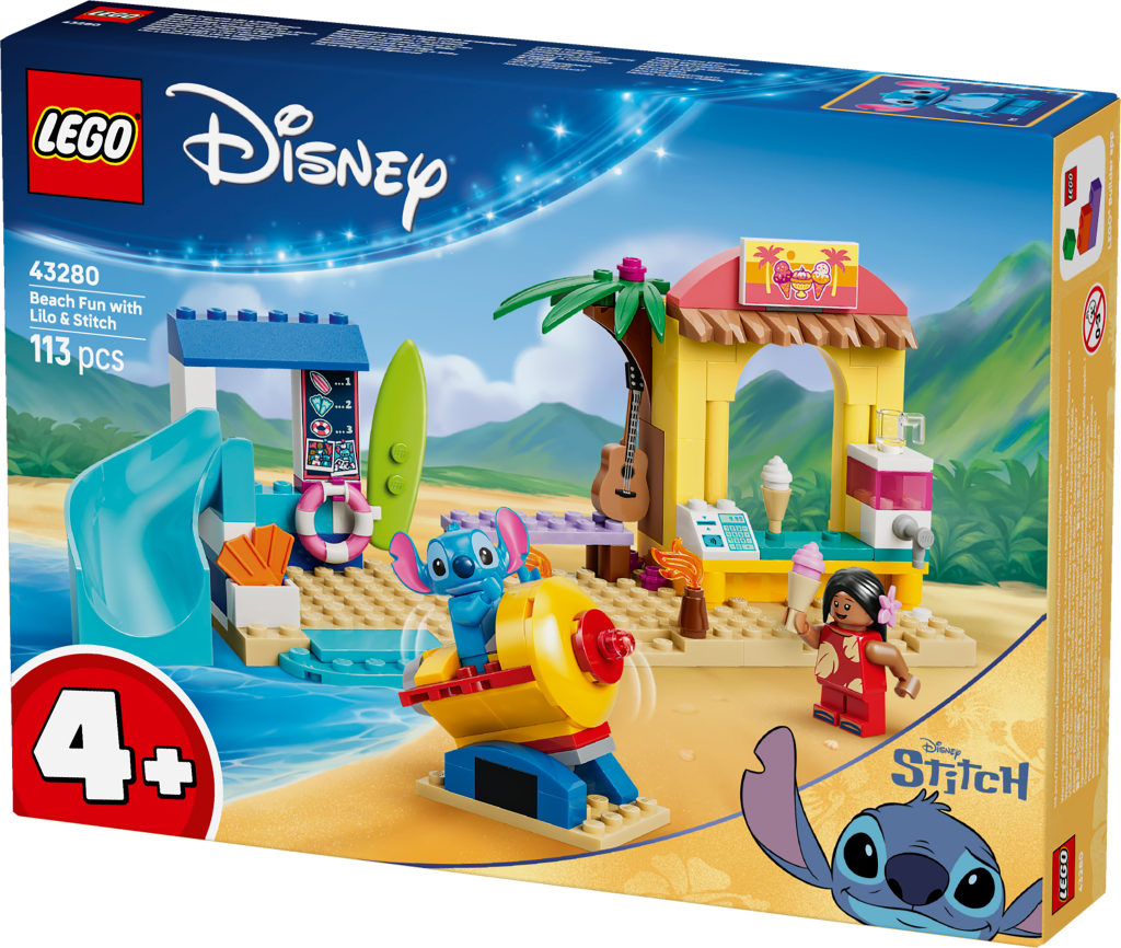 boîte LEGO Disney 43280 Jeux de Plage avec Lilo et Stitch
