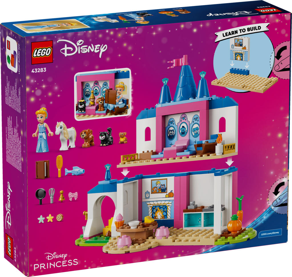 boîte LEGO Disney Princess 43283 Château de Cendrillon et ses Amis Animaux