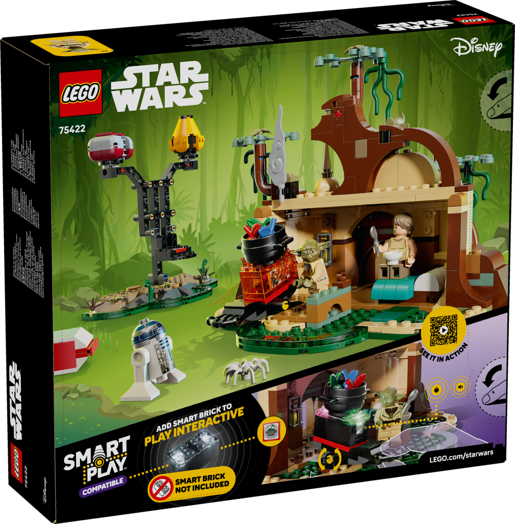 boîte LEGO Star Wars 75422 SMART Play : la Hutte de Yoda et l’Entraînement Jedi