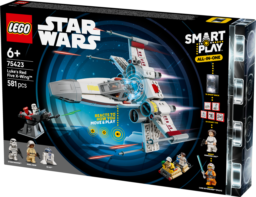 boîte LEGO Star Wars 75423 SMART Play Le X-Wing Red Five de Luke