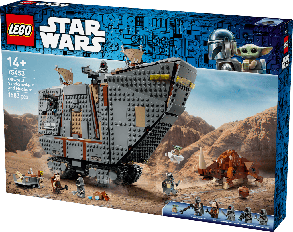 boîte LEGO Star Wars 75453 Le Sandcrawler d'Offworld et le Mudhorn