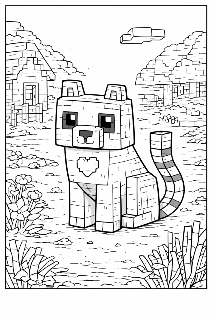 coloriage Minecraft animaux