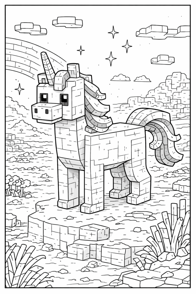 coloriage Minecraft animaux