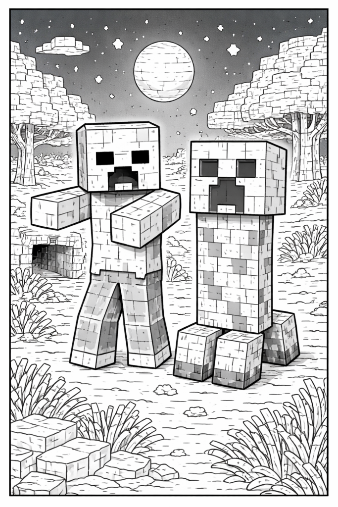 coloriage Minecraft creeper