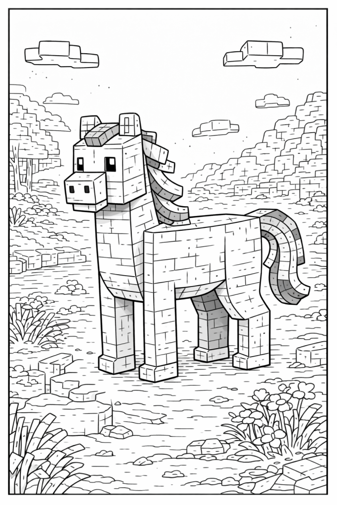 coloriage Minecraft animaux