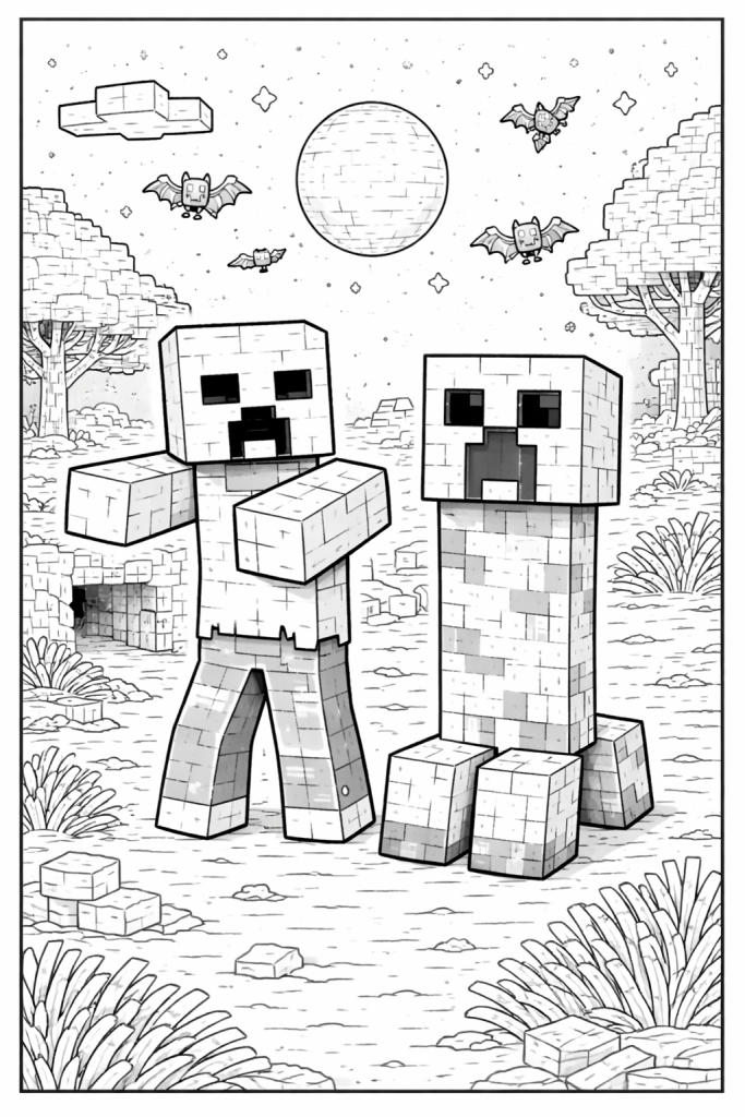 coloriage minecraft zombie