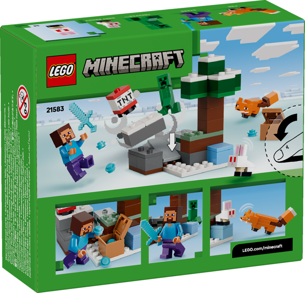 boîte LEGO Minecraft 21583 L’Aventure de Steve dans la Taïga