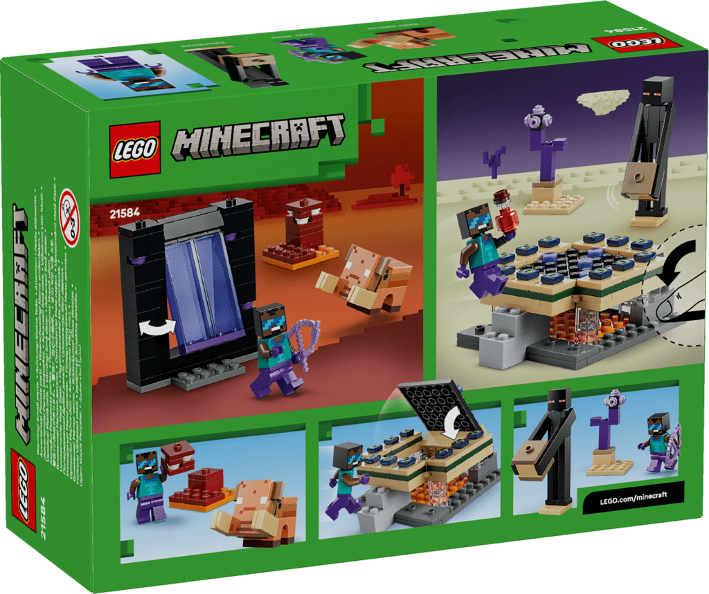 boîte LEGO Minecraft 21584 Voyage entre le Nether et l’End