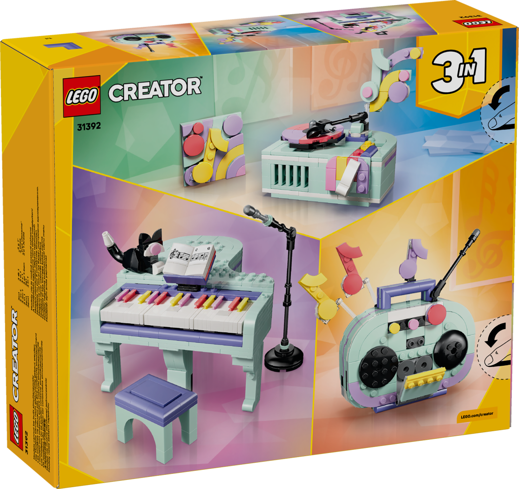 boîte LEGO Creator 3-en-1 31392 Décoration Musicale : Piano et Chat