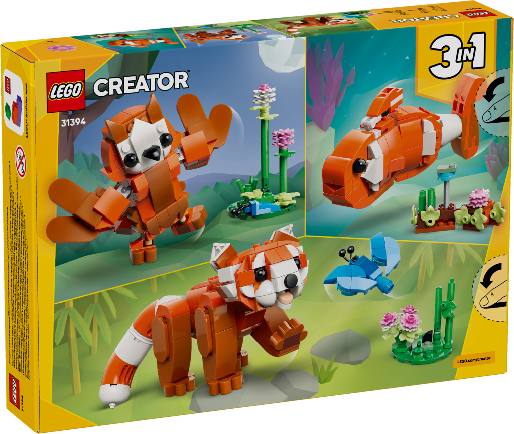 boîte LEGO Creator 3-en-1 31394 Les Adorables Animaux : Le Panda Roux