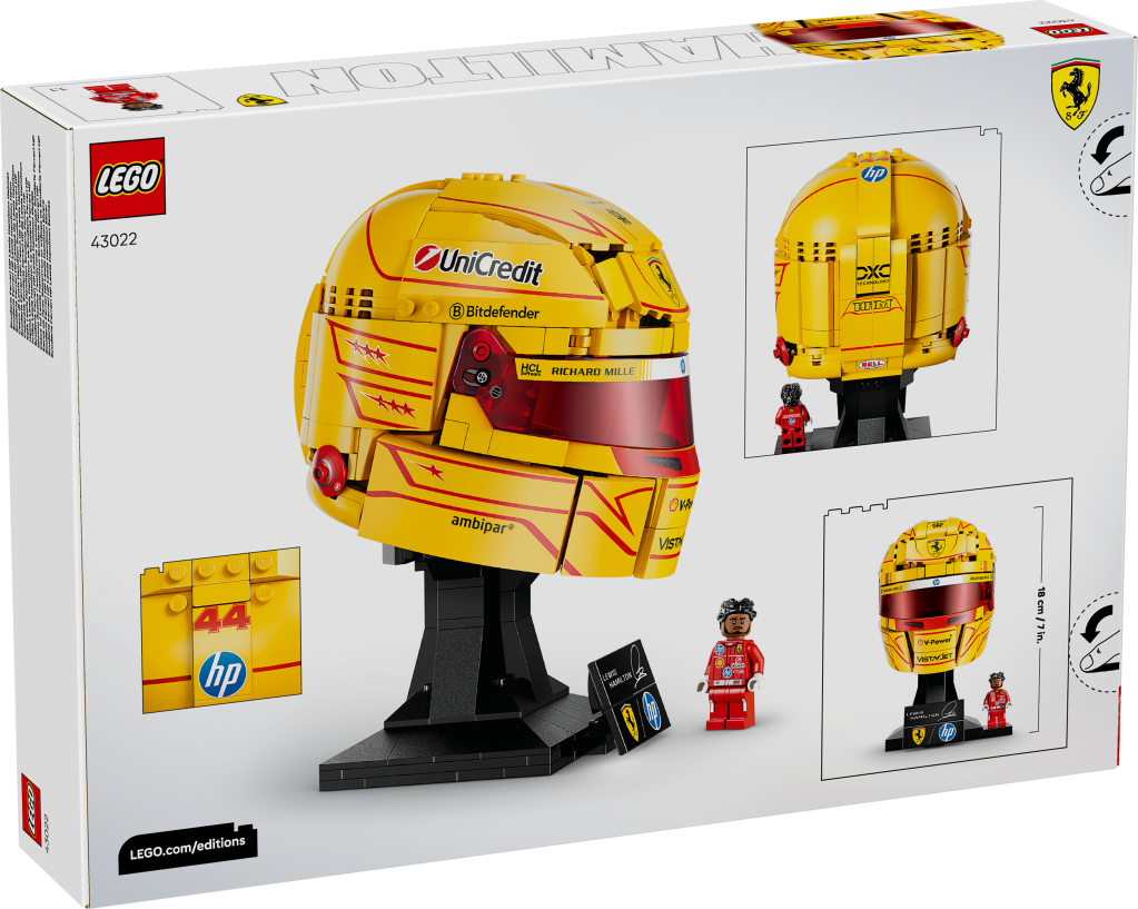 boîte LEGO Editions 43022 Scuderia Ferrari HP Casque de Lewis Hamilton