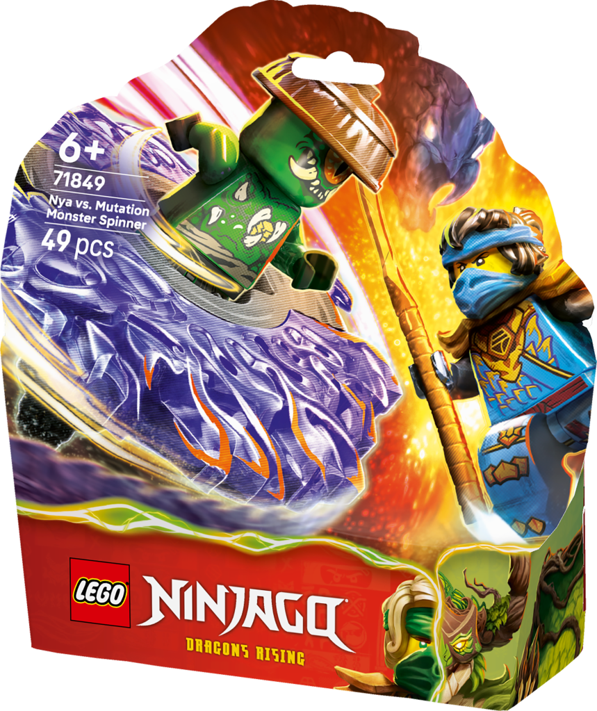 boîte LEGO NINJAGO 71849 Nya contre la toupie du monstre mutant